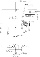 Душевая стойка Wasserkraft Mindel 8500 A185.254.155.WM белая