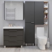 Мебель для ванной комнаты 1MarKa Gaula 80Н черная, 3 ящика