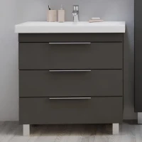 Мебель для ванной комнаты 1MarKa Gaula 80Н черная, 3 ящика