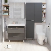 Мебель для ванной комнаты 1MarKa Gaula 80Н черная, 3 ящика