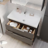 Мебель для ванной комнаты 1MarKa Gaula 80Н черная, 3 ящика