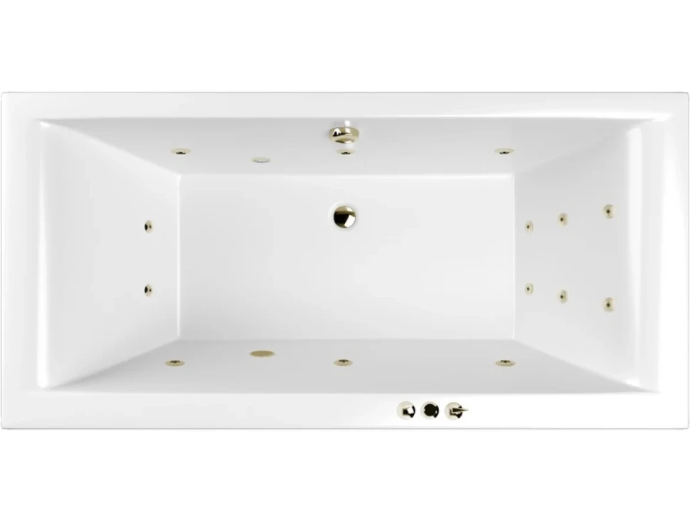 Акриловая ванна WHITECROSS Savia Duo SMART 170x80 см, пристенная, с гидромассажем, белая, с каркасом, со сливом-переливом, фурнитура бронза