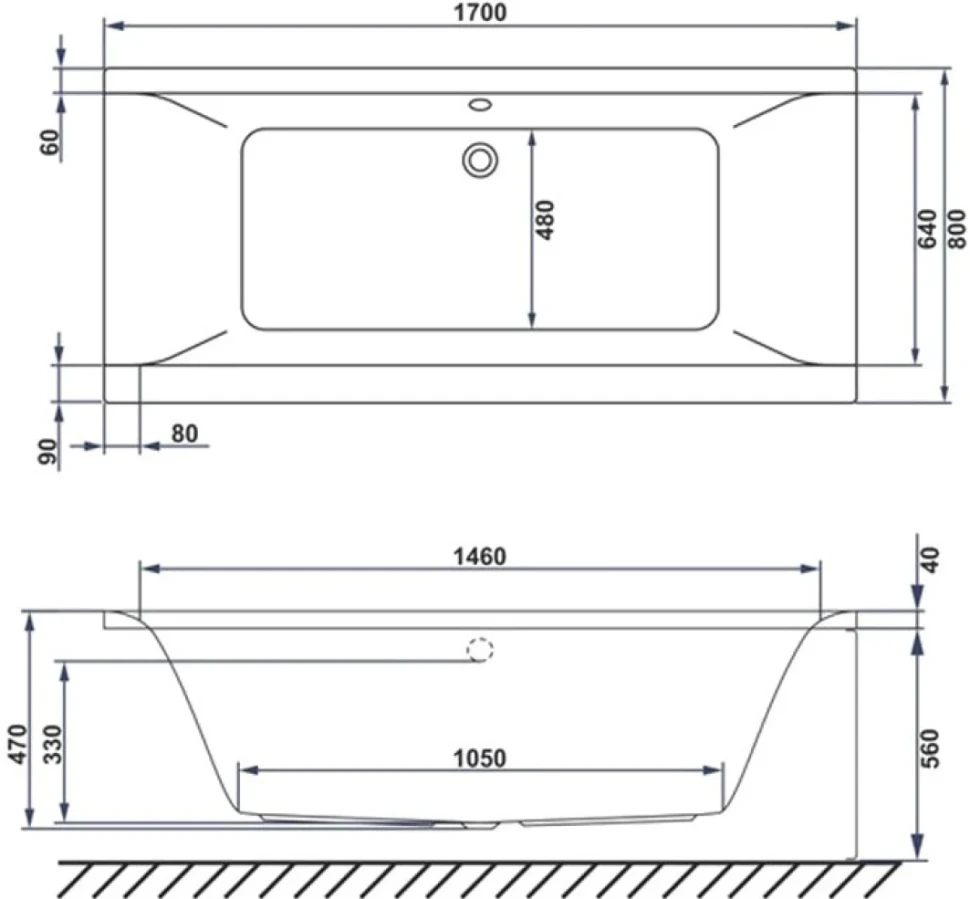 Акриловая ванна WHITECROSS Savia Duo SMART 170x80 см, пристенная, с гидромассажем, белая, с каркасом, со сливом-переливом, фурнитура бронза