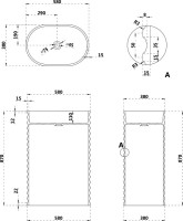 Раковина напольная Abber Stein AS2550 58 матовая белая, овальная, моноблок, искусственный камень