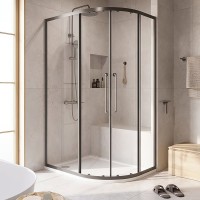 Душевой уголок Cezares Relax RELAX-304-RH-2-120/90-C-GM 120x90, профиль оружейная сталь