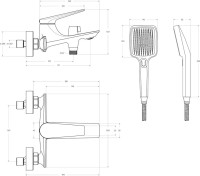 Смеситель для ванны с душем Cezares Liner VD-GM оружейная сталь Смеситель для ванны с душем Cezares Liner VD-GM оружейная сталь