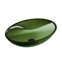 Накладная раковина Abber Kristall AT2802Emerald 50 зеленая, овальная