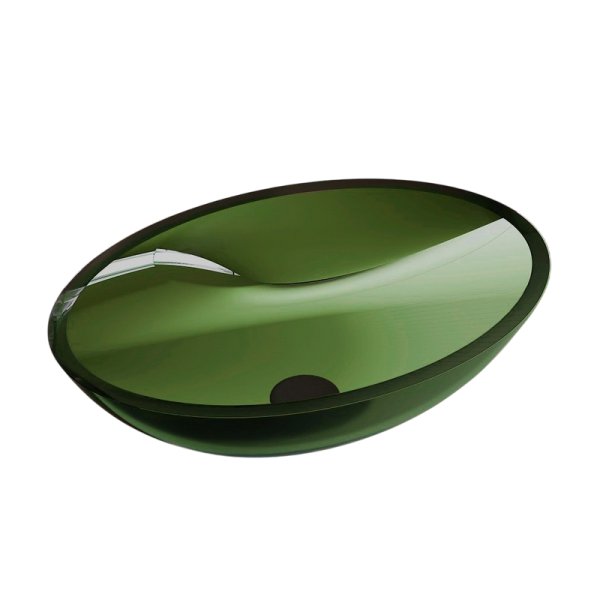 Накладная раковина Abber Kristall AT2802Emerald 50 зеленая, овальная