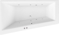 Акриловая ванна Excellent Sfera Slim WAEX.SFL17S.SOFT L 170x100 см, угловая, левая, встраиваемая, с гидромассажем, белая, асимметричная, с каркасом, со сливом-переливом