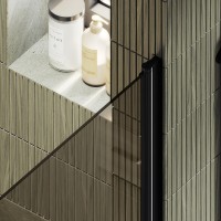 Душевая дверь в нишу Maybahglass MGD-810-6 90 см, профиль черный, стекло бронза