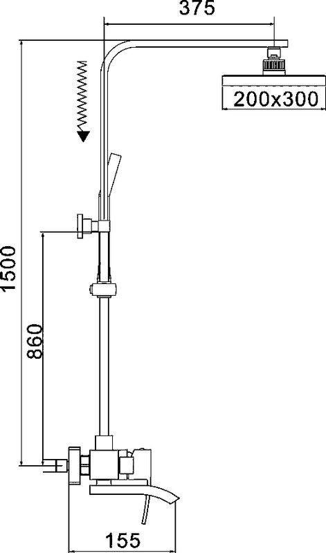 Душевая стойка Rose R1556T пепельный
