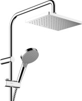 Душевой комплект Смеситель Hansgrohe Novus Loop 71340000 + Стойка Vernis Shape 26282000 Showerpipe 230 1jet Reno хром