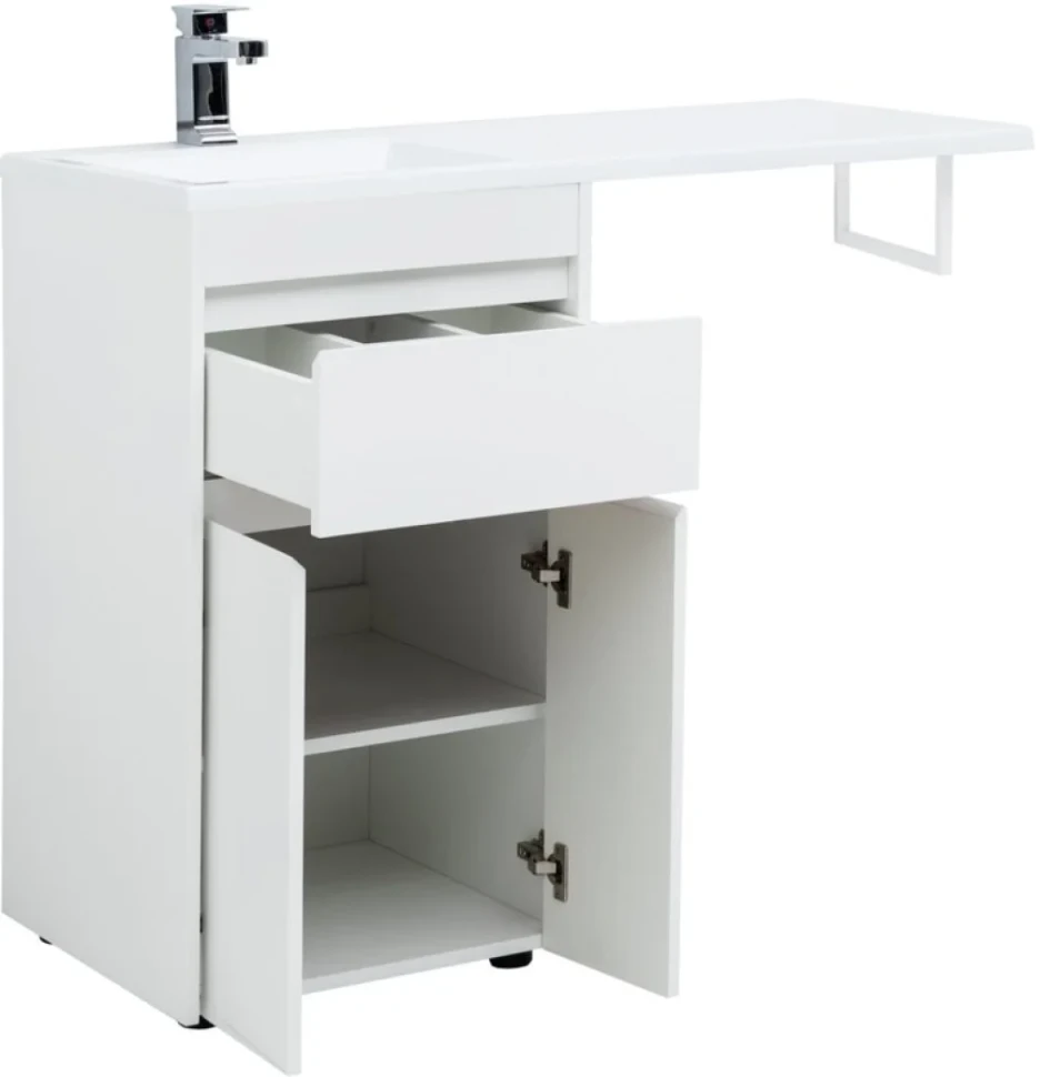 Тумба с раковиной Aquanet Токио 58 1 ящик, 2 двери L