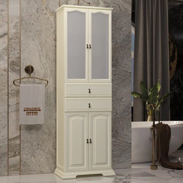 Шкаф пенал для ванной Opadiris Риспекто 60, слоновая кость