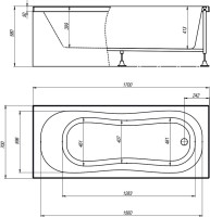 Акриловая ванна Alex Baitler Victoria 170x70 см, встраиваемая, белая, с экраном
