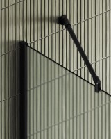 Душевая перегородка Maybahglass MGD-680-6ш 109 см, профиль черный, стекло сатин