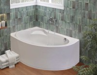 Акриловая ванна Roca Luna L 170x115 см, угловая, левая, пристенная, белая, асимметричная, с каркасом