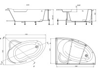 Акриловая ванна Roca Luna L 170x115 см, угловая, левая, пристенная, белая, асимметричная, с каркасом