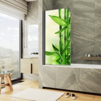 Шторка на ванну Maybahglass MGV-929-ФП018-6 70 см, профиль черный