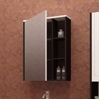 Зеркало-шкаф Mixline 65 подвесной, белый, венге