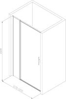 Душевая дверь в нишу Allen Brau Priority 3.31031.00 120 см, профиль хром, стекло прозрачное Optiwhite