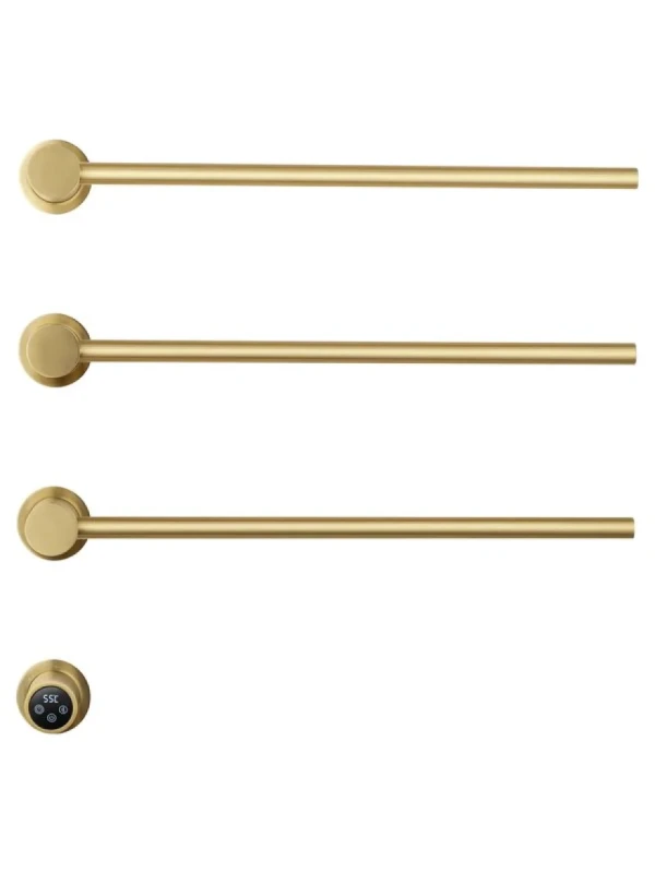 Полотенцесушитель электрический Wonzon & Woghand Hamburg WW-AL313-BG 50x45 см, скрытое подключение слева, брашированное золото, лесенка