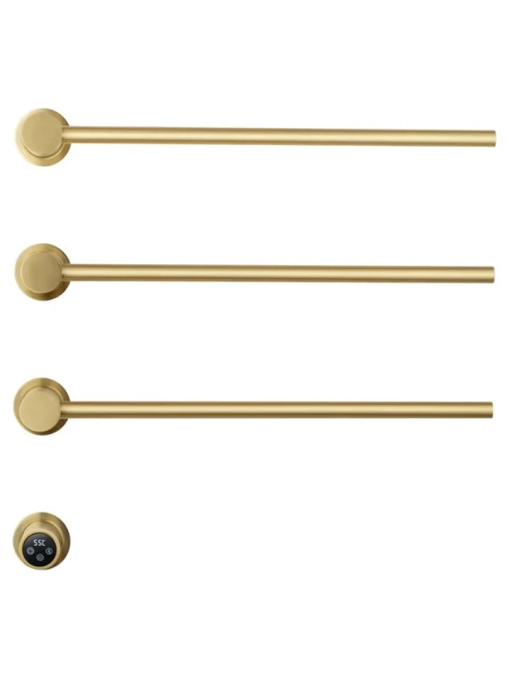 Полотенцесушитель электрический Wonzon & Woghand Hamburg WW-AL313-BG 50x45 см, скрытое подключение слева, брашированное золото, лесенка