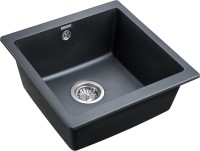 Комплект Мойка Paulmark Brilon PM104546-BLM черный металлик + Смеситель Essen Es213011-418 черный металлик