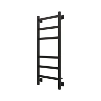 Полотенцесушитель электрический Grota Nosto 430х1000 RAL9005 EL 100x45 см, подключение справа, слева, скрытое подключение справа, матовый черный, лесенка, из стали