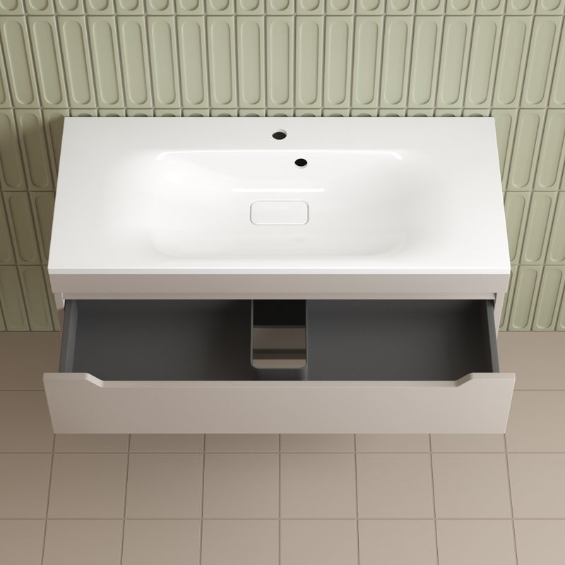 Тумба под раковину без столешницы Style Line Остин 100 подвесная, крем эмаль plus