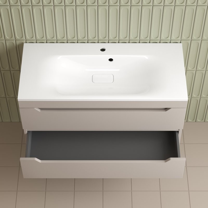 Тумба под раковину без столешницы Style Line Остин 100 подвесная, крем эмаль plus