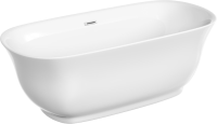 Акриловая ванна Sancos Viva FB08 170x80 см, отдельностоящая, белая, овальная, с каркасом, со сливом-переливом