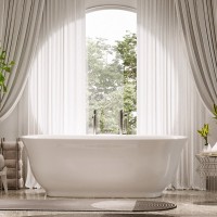 Акриловая ванна Sancos Viva FB08 170x80 см, отдельностоящая, белая, овальная, с каркасом, со сливом-переливом