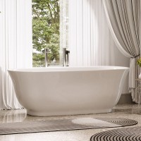 Акриловая ванна Sancos Viva FB08 170x80 см, отдельностоящая, белая, овальная, с каркасом, со сливом-переливом