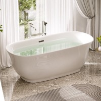 Акриловая ванна Sancos Viva FB08 170x80 см, отдельностоящая, белая, овальная, с каркасом, со сливом-переливом