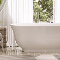 Акриловая ванна Sancos Viva FB08 170x80 см, отдельностоящая, белая, овальная, с каркасом, со сливом-переливом