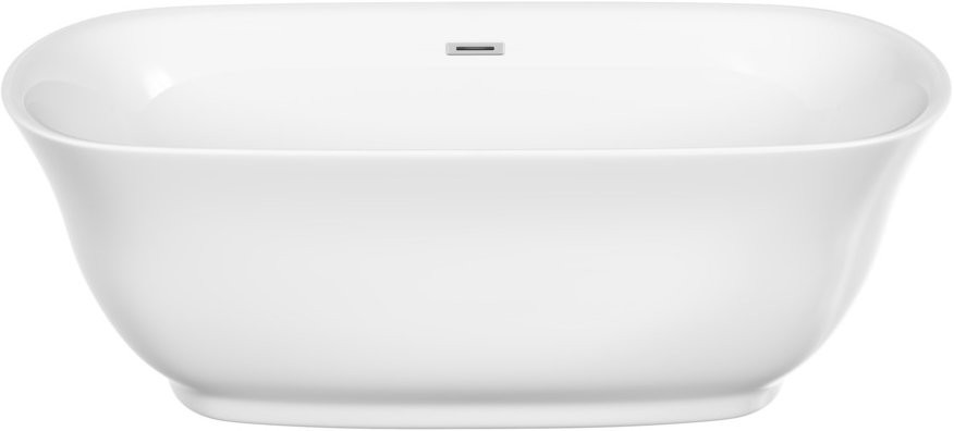 Акриловая ванна Sancos Viva FB08 170x80 см, отдельностоящая, белая, овальная, с каркасом, со сливом-переливом