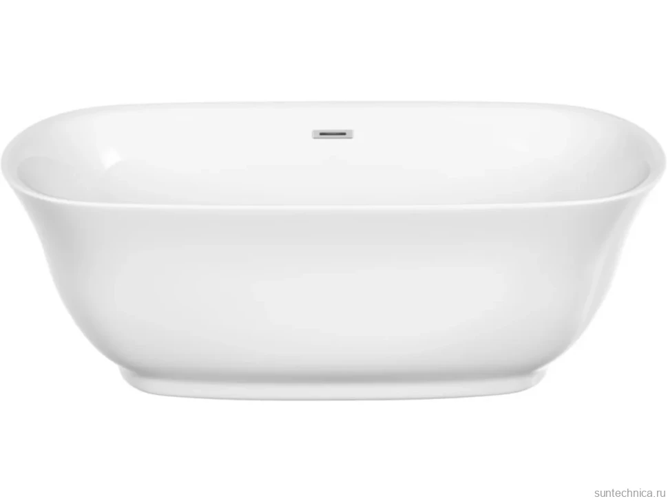 Акриловая ванна Sancos Viva FB08 170x80 см, отдельностоящая, белая, овальная, с каркасом, со сливом-переливом