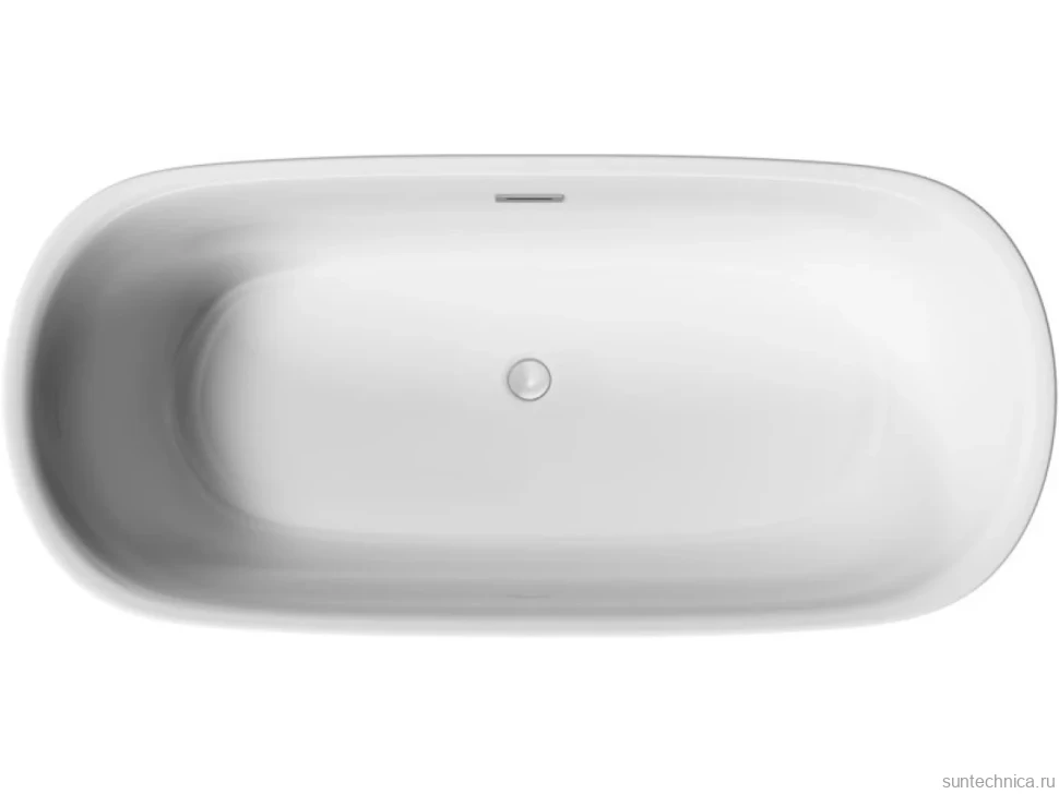 Акриловая ванна Sancos Viva FB08 170x80 см, отдельностоящая, белая, овальная, с каркасом, со сливом-переливом