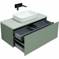 Тумба под раковину Allen Brau Infinity 100 1+1, подвесная, олива матовый