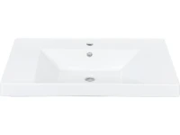 Тумба с раковиной La Fenice Cubo Twin 80 подвесная, cappuccino, ручки белые, раковина Cubo 80