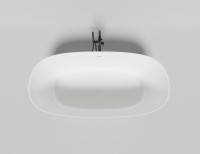 Ванна из искусственного камня Salini Sofia S-Stone 185x90 см, отдельностоящая, матовая белая, овальная, со сливом-переливом, с донным клапаном