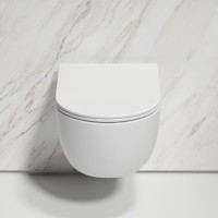 Комплект Унитаз подвесной Ceramicanova Modena Rimless CN6063 белый + Инсталляция STWORKI + Кнопка 230823 хром матовый