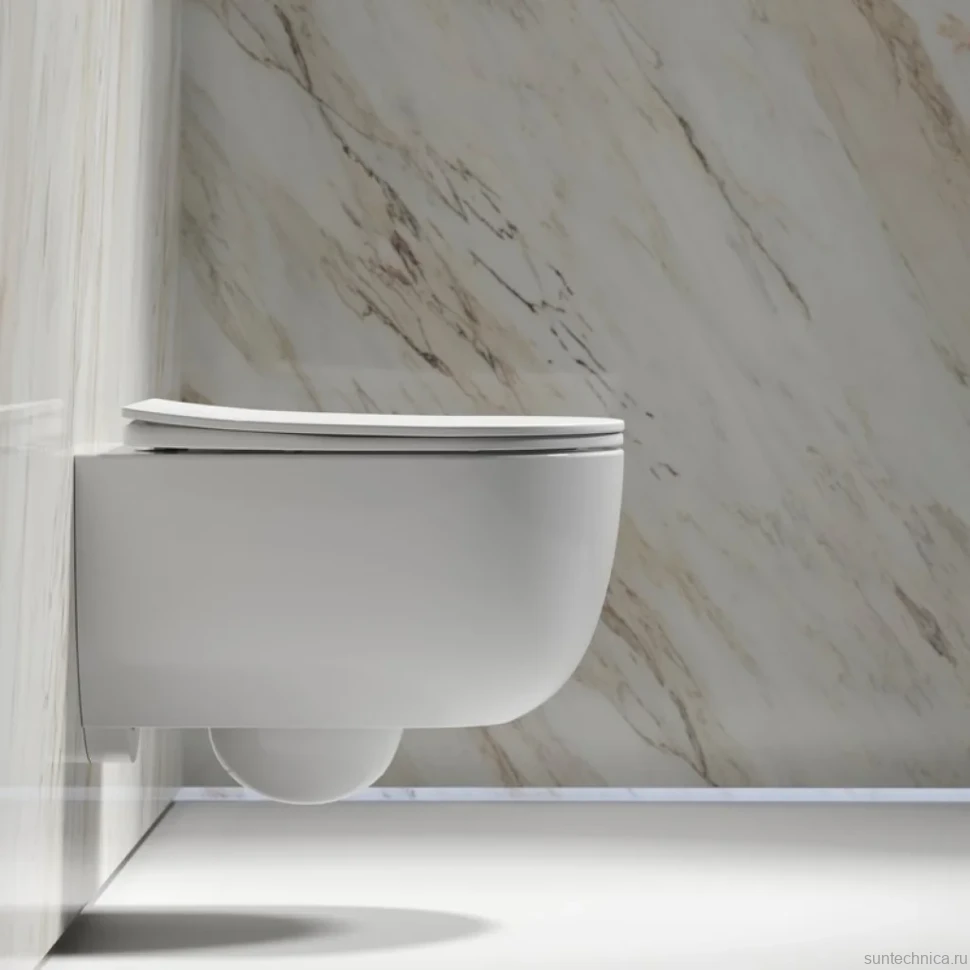 Комплект Унитаз подвесной Ceramicanova Modena Rimless CN6063 белый + Инсталляция STWORKI + Кнопка 230823 хром матовый
