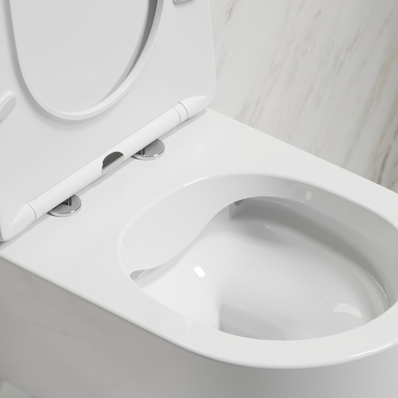 Комплект Унитаз подвесной Ceramicanova Modena Rimless CN6063 белый + Инсталляция STWORKI + Кнопка 230823 хром матовый
