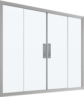 Шторка на ванну Kubele DE019 P4-CLN-MT 155х150 см, профиль матовый хром