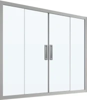 Шторка на ванну Kubele DE019 P4-CLN-MT 155х150 см, профиль матовый хром