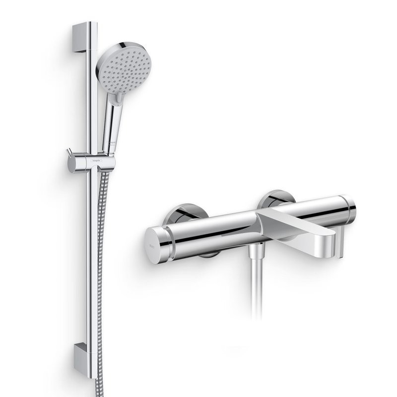 Душевой комплект Смеситель Hansgrohe Finoris 76420000 хром + Гарнитур Vernis Blend 26279000 EcoSmart, хром