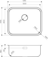 Мойка кухонная Omoikiri Omi 54-U/IF-IN нержавеющая сталь