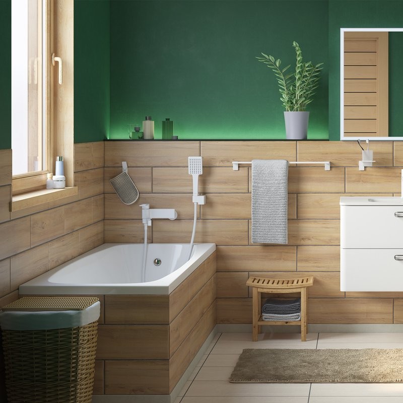 Смеситель для ванны с душем IDDIS Slide SLIWT00i02WA матовый белый